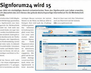 Presseberichte Signforum24