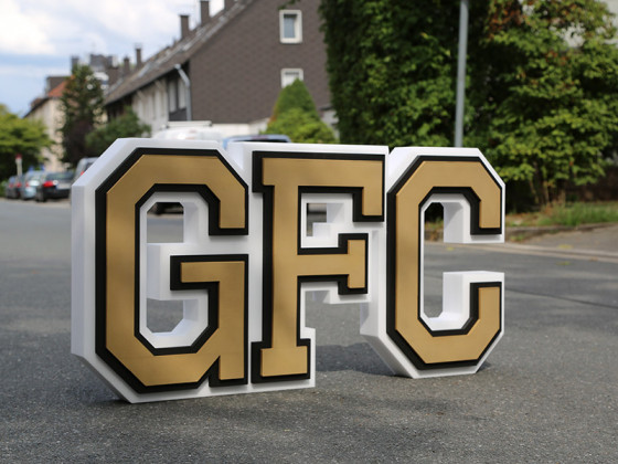 GFC - Logo aus Styrodur