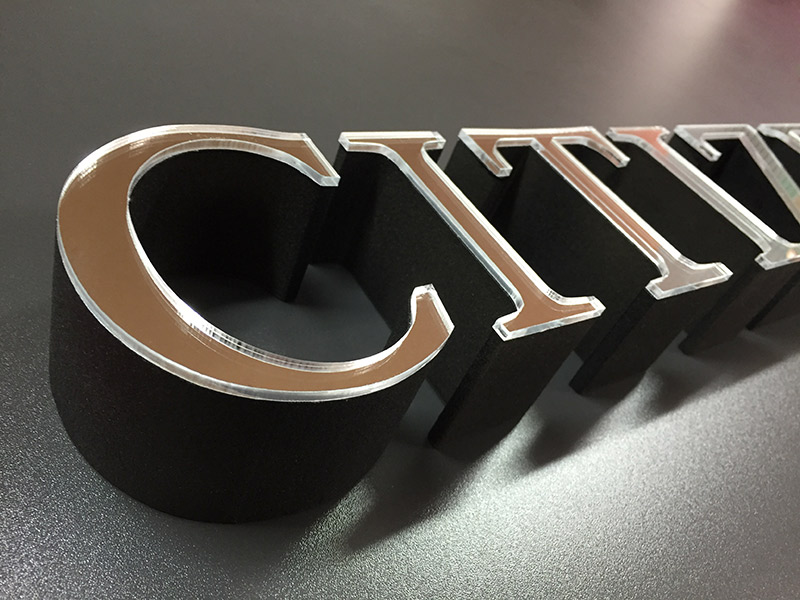 Citizen - Logo aus 50mm Styrodur mit Spiegelfront