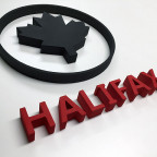 HALIFAX Logo aus lackiertem Styrodur
